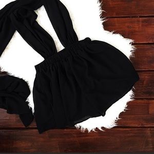 Black multi-way tie romper